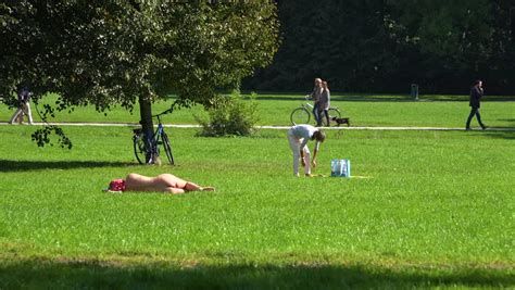Naked Girl BDSM Walk Down the Street With Nipple Clamps and Handcuffs In The Park - Annygrace. . Nude at park